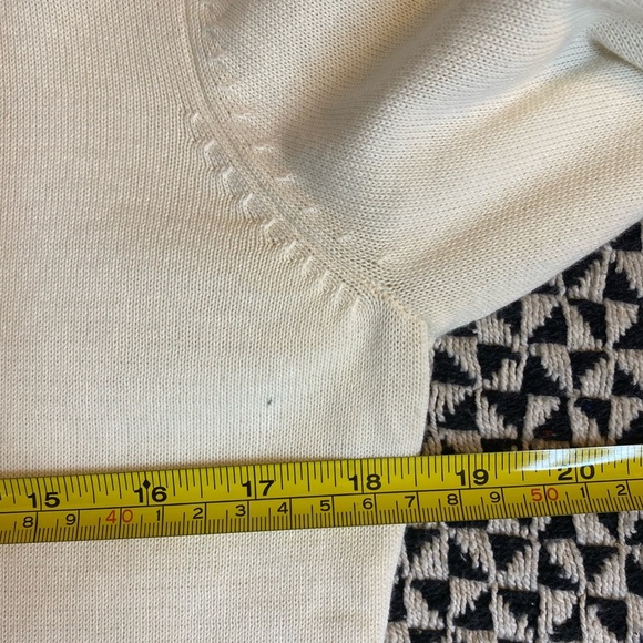 Opening Ceremony Cream Sweater with Faux Fur Cuffs Open Back Detail Cotton S/M - Picture 10 of 11